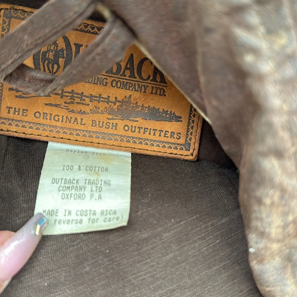 OUTBACK TRADING VINTAGE OILSKIN  DISTRESSED DUSTER JACKET- S 🐴🤠 - Picture 11 of 14